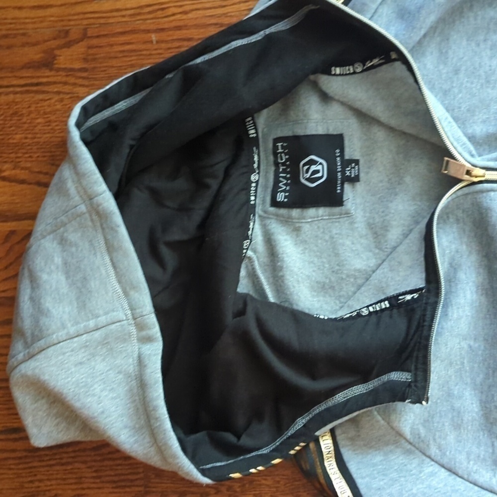 Switch Remarkable Billionaires Club gray zip fleece hoodie with black/gold sz XL - Picture 5 of 10